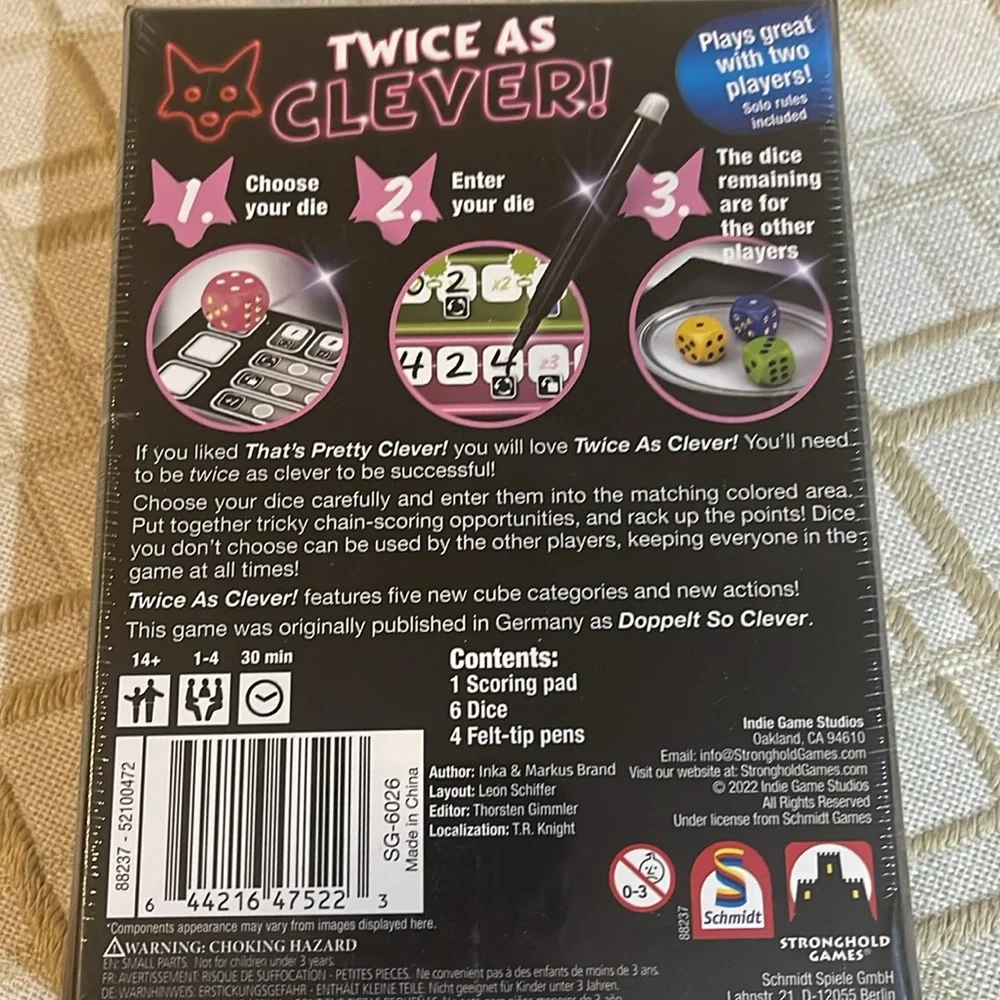 Twice as Clever (Doppelt so Clever) Board Game XL - Picture 2 of 2